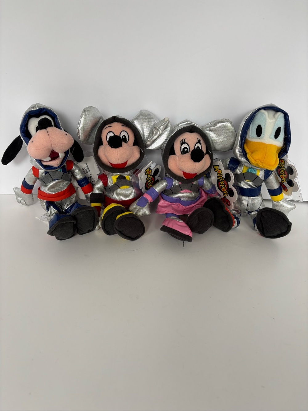 VTG Disney Mouseketoys Space Astronaut Plush Lot Goofy Mickey Minnie Donald